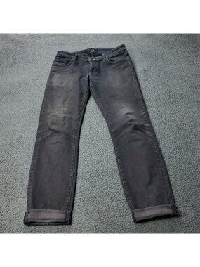 NEUW Iggy Skinny Jeans Mens 32 x 29 Cotton Black Button Fly Dark Cuff